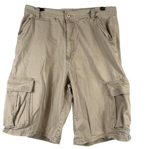 Vibes Men 36 Cargo Shorts Khaki Utility Streetwear Y2K Skate Workwear Gorpcore
